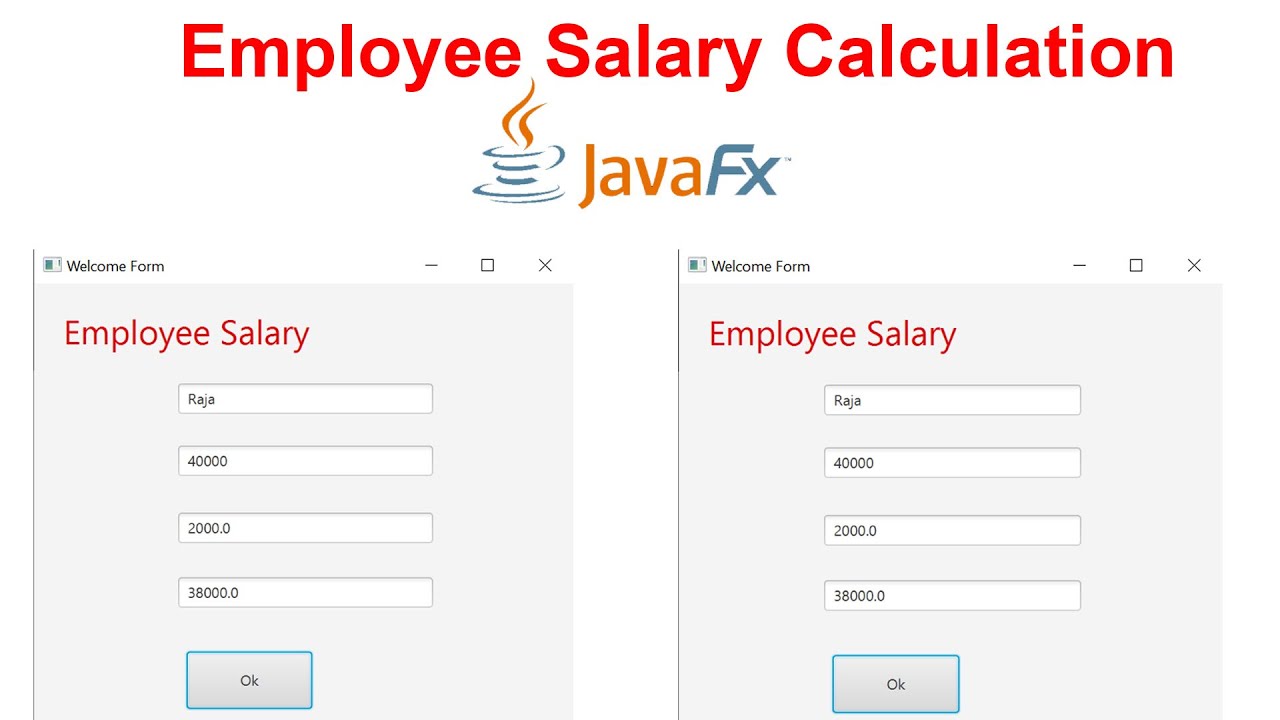 Video thumbnail for Employee Salary Calculation using JavaFx