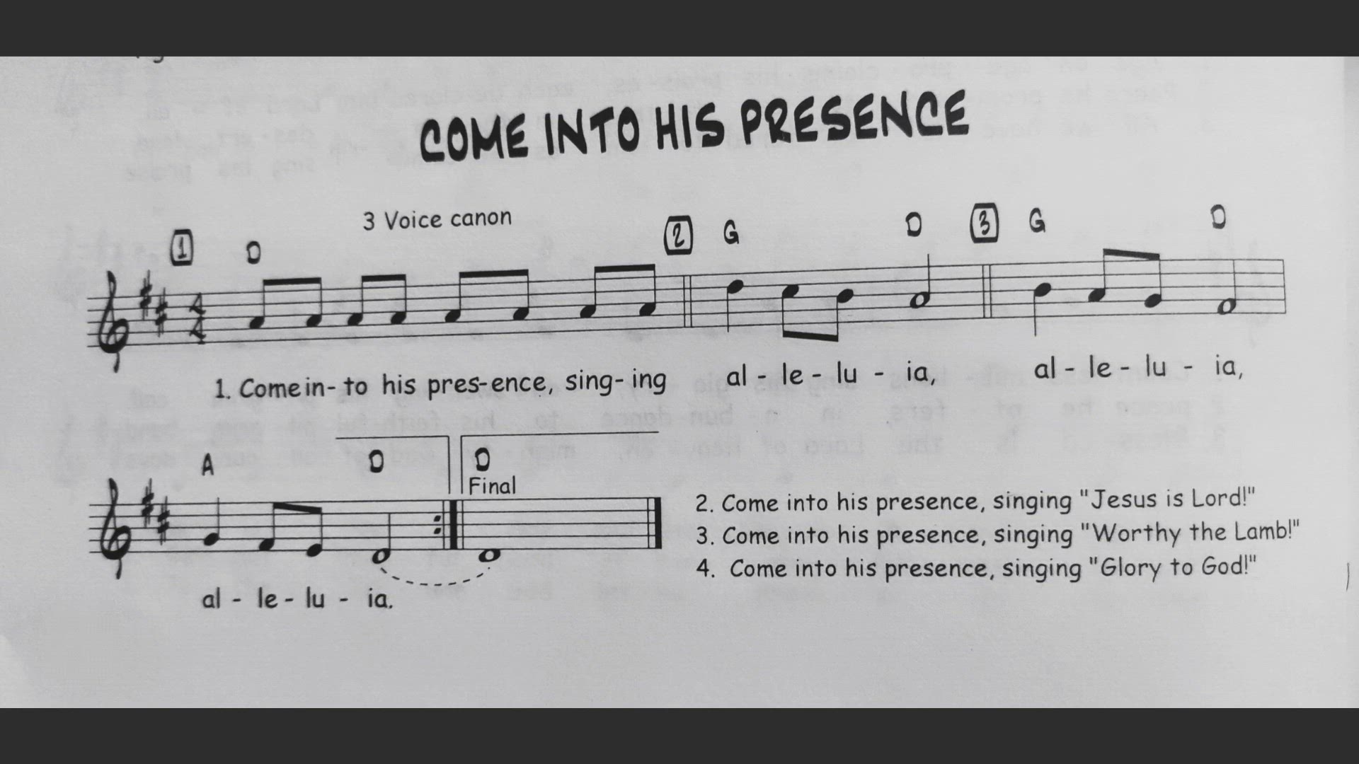 'Video thumbnail for Come Into His Presence - Catholic Mass Song Sheet Music'