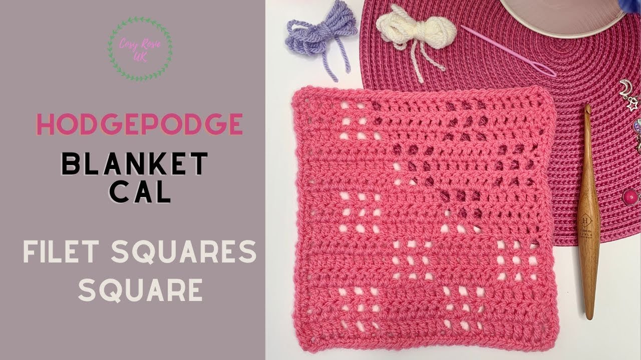 Video thumbnail for Filet Crochet Granny Square | Hodgepodge Blanket CAL