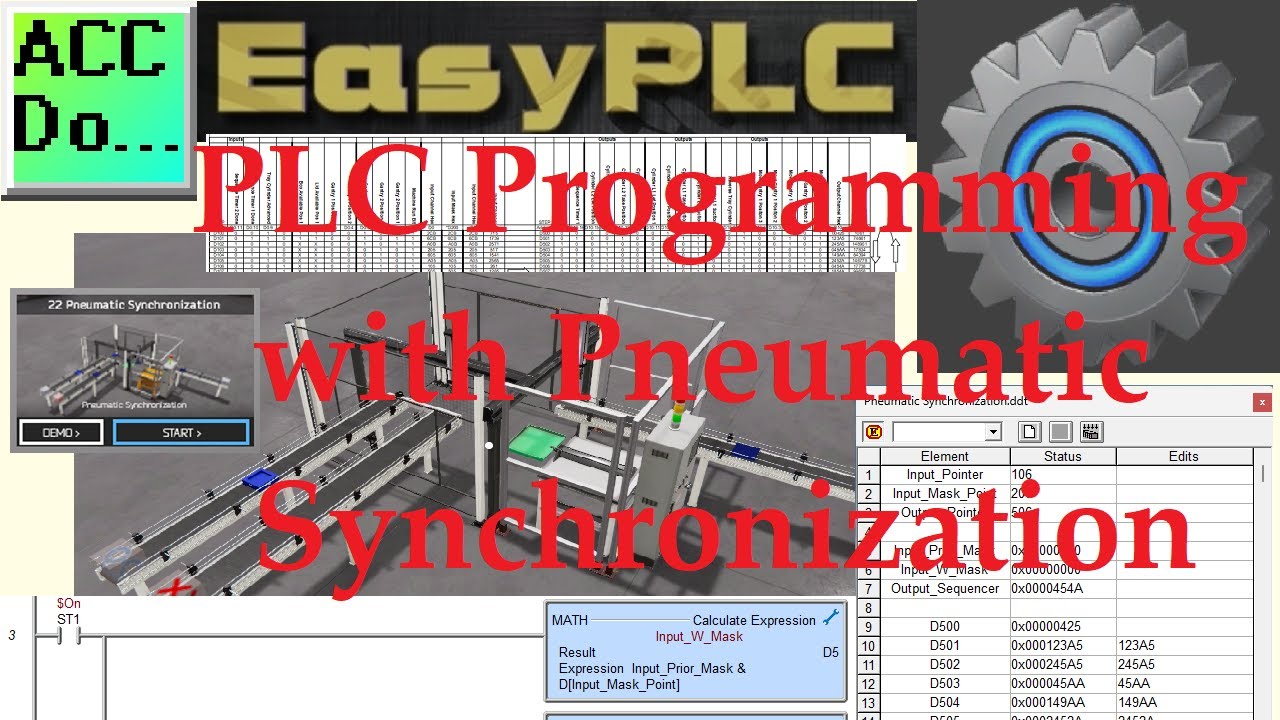 'Video thumbnail for PLC Programming with Pneumatic Synchronization'