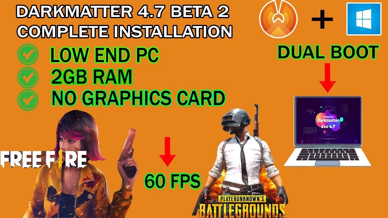 Video thumbnail for Phoenix OS DarkMatter exo 4.7  || Beast for gaming 😈😈 || Dual boot with windows || Low end PC 2GB ||