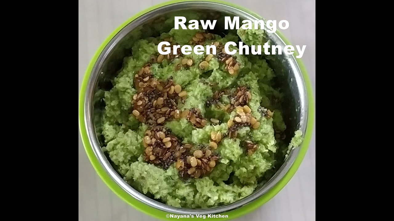 'Video thumbnail for Easy Raw Green Mango Chutney Recipe. Aam Ki Chutney. कैरीची चटणी. ಮಾವಿನಕಾಯಿ ಹಸಿ ಚಟ್ನಿ.'