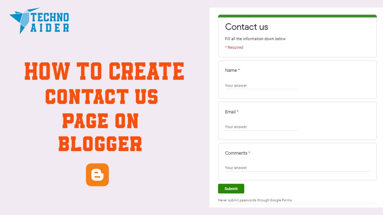 Video thumbnail for How to create contact us page in blogger
