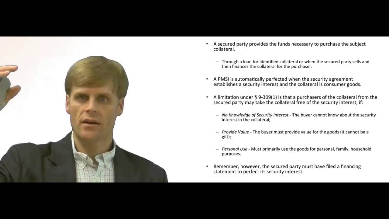'Video thumbnail for Purchase Money Security Interest in Consumer Goods'
