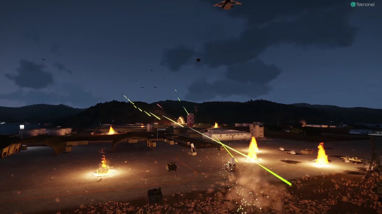 'Video thumbnail for Airbase Defense - CRAMs vs Jets - Heavy fire with tracers'