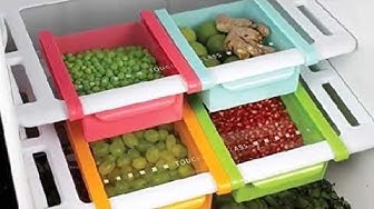 Video thumbnail for Hanging Plastic Refrigerator Clapboard Storage Rack Kitchen Supplies