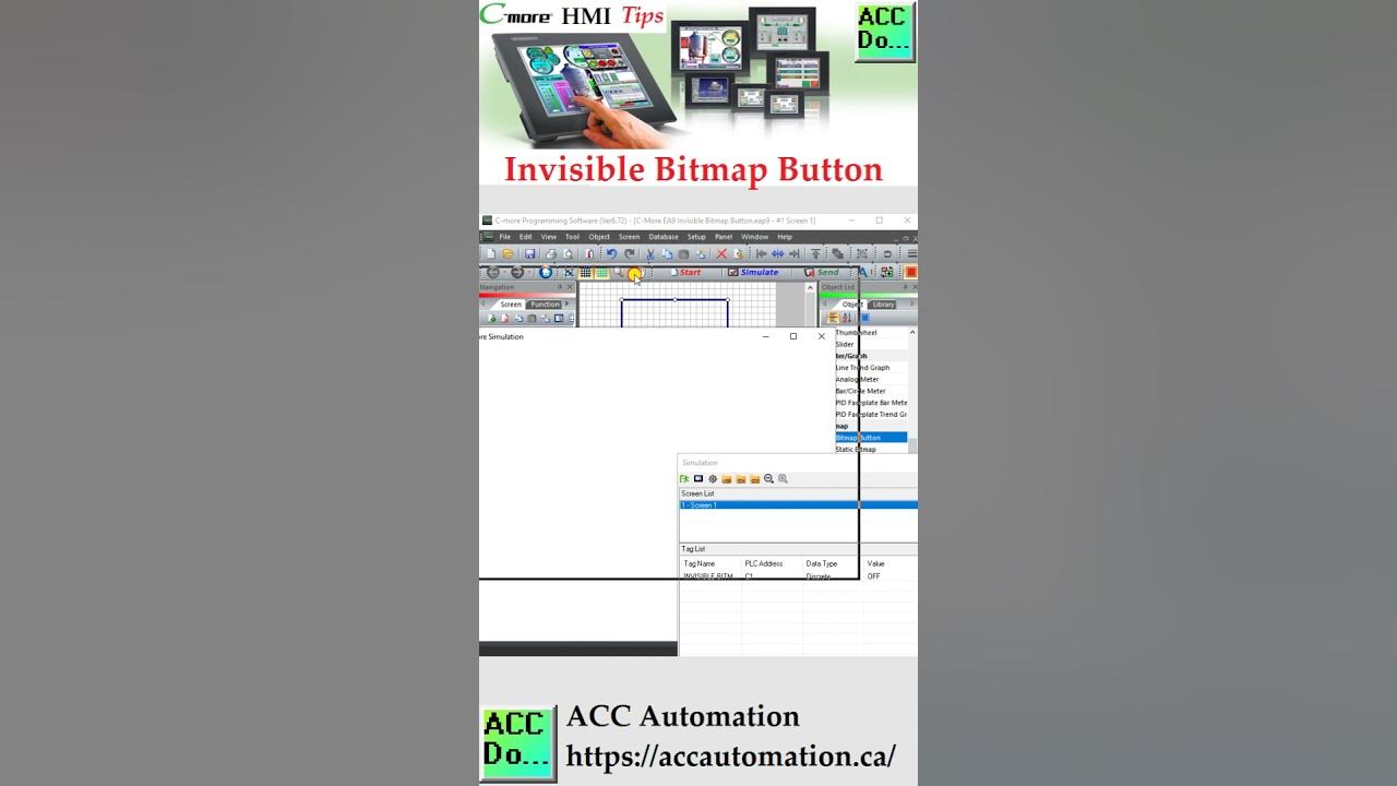 'Video thumbnail for C-More EA9 Invisible Bitmap Button'