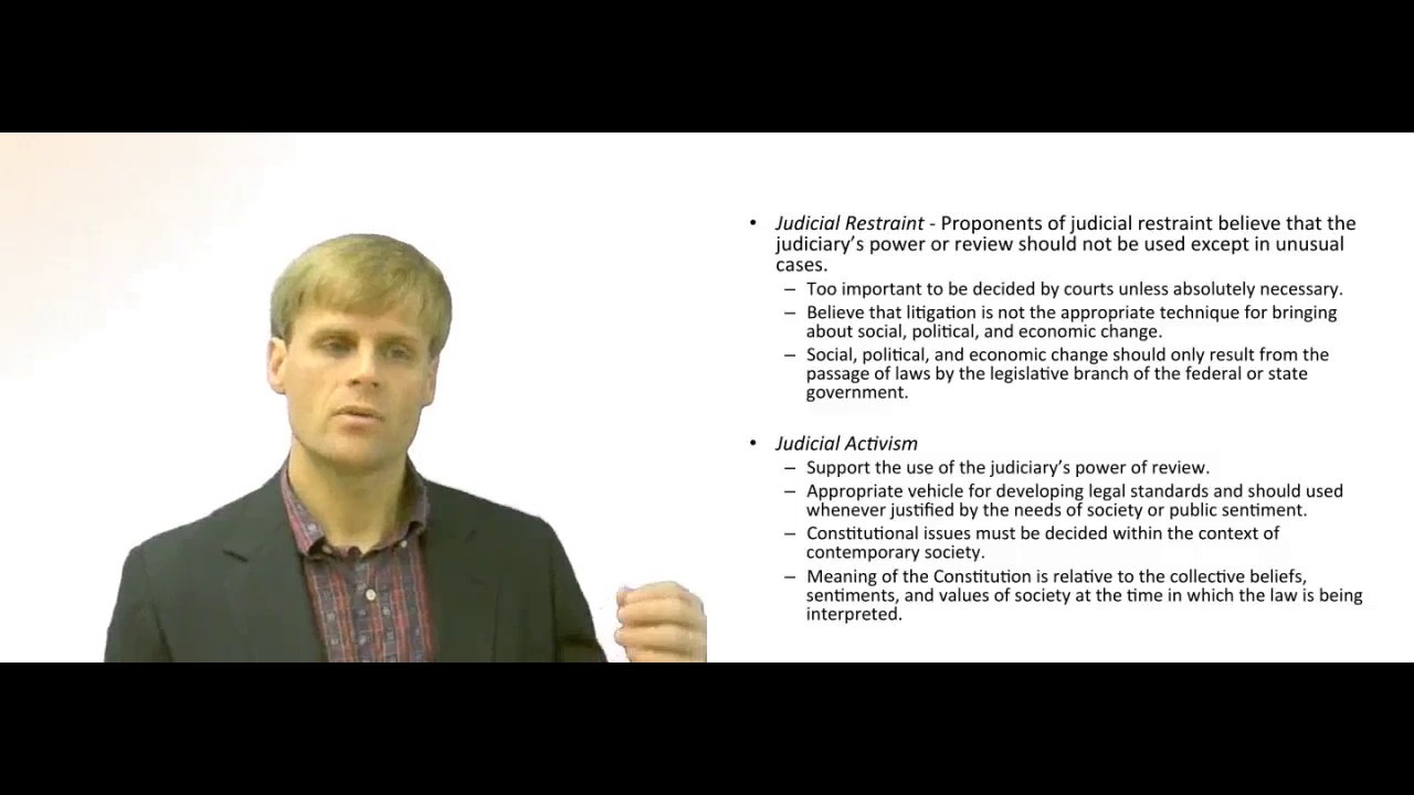 'Video thumbnail for Judicial Restraint vs Judicial Activism'