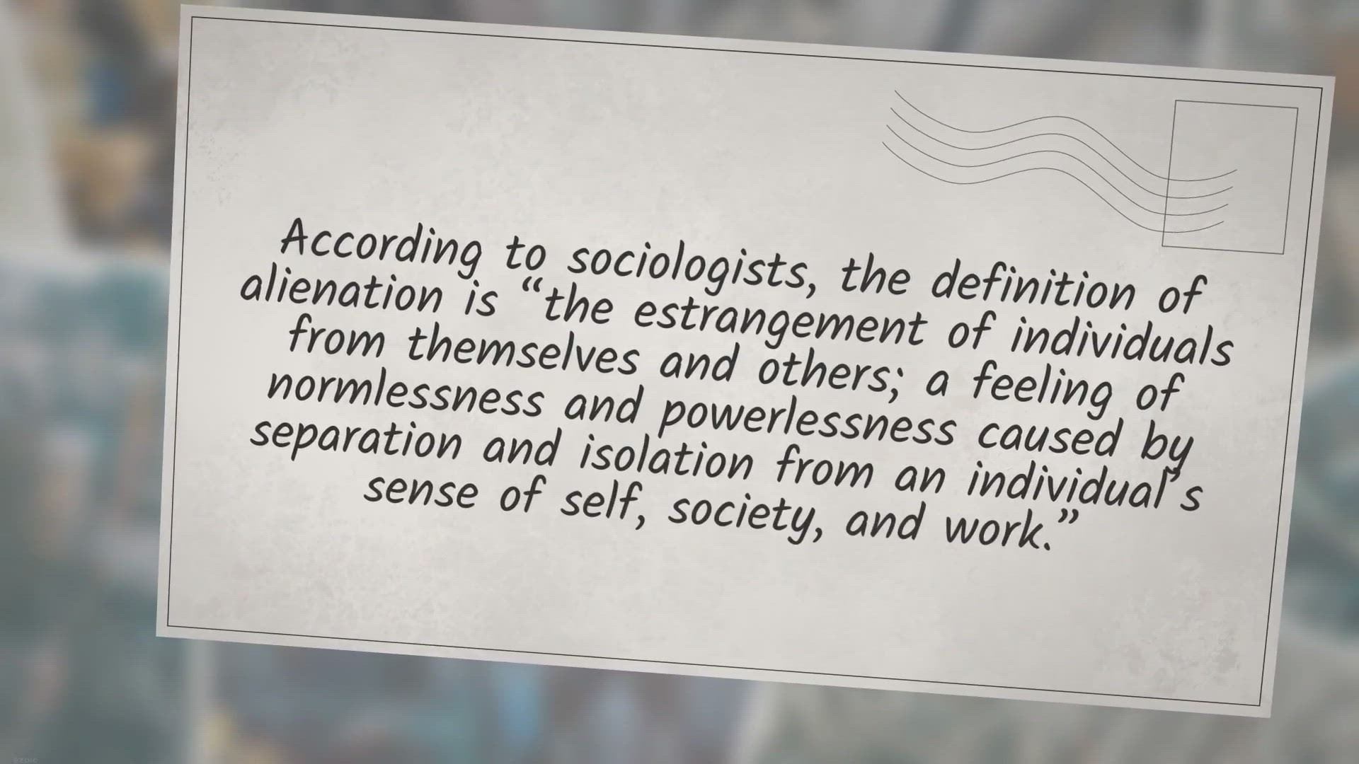 'Video thumbnail for Definition of Alienation: What is alienation in sociology?'