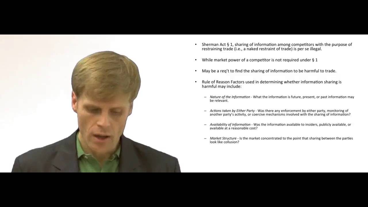 'Video thumbnail for Sherman Act Sharing of Information'