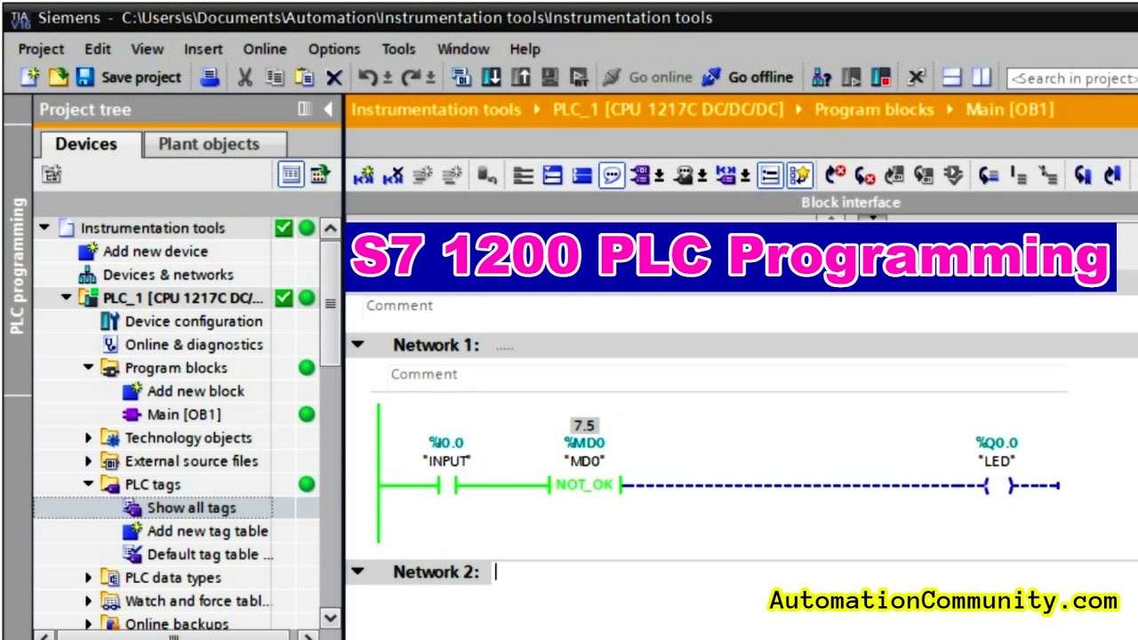 'Video thumbnail for S7 1200 PLC Programming - OK and NOT OK Instructions'