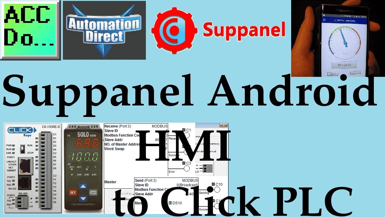 'Video thumbnail for Suppanel Android HMI to Click PLC (Modbus)'