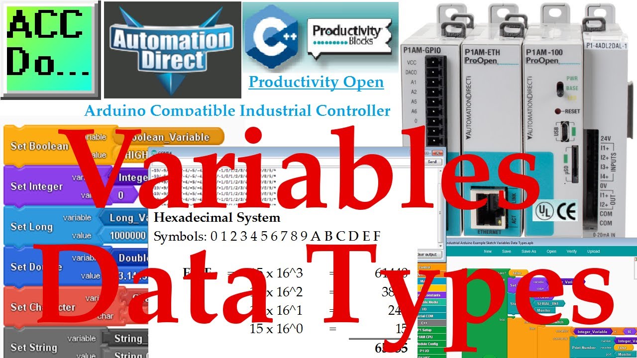 'Video thumbnail for Productivity Open P1AM Arduino Variables Data Types'