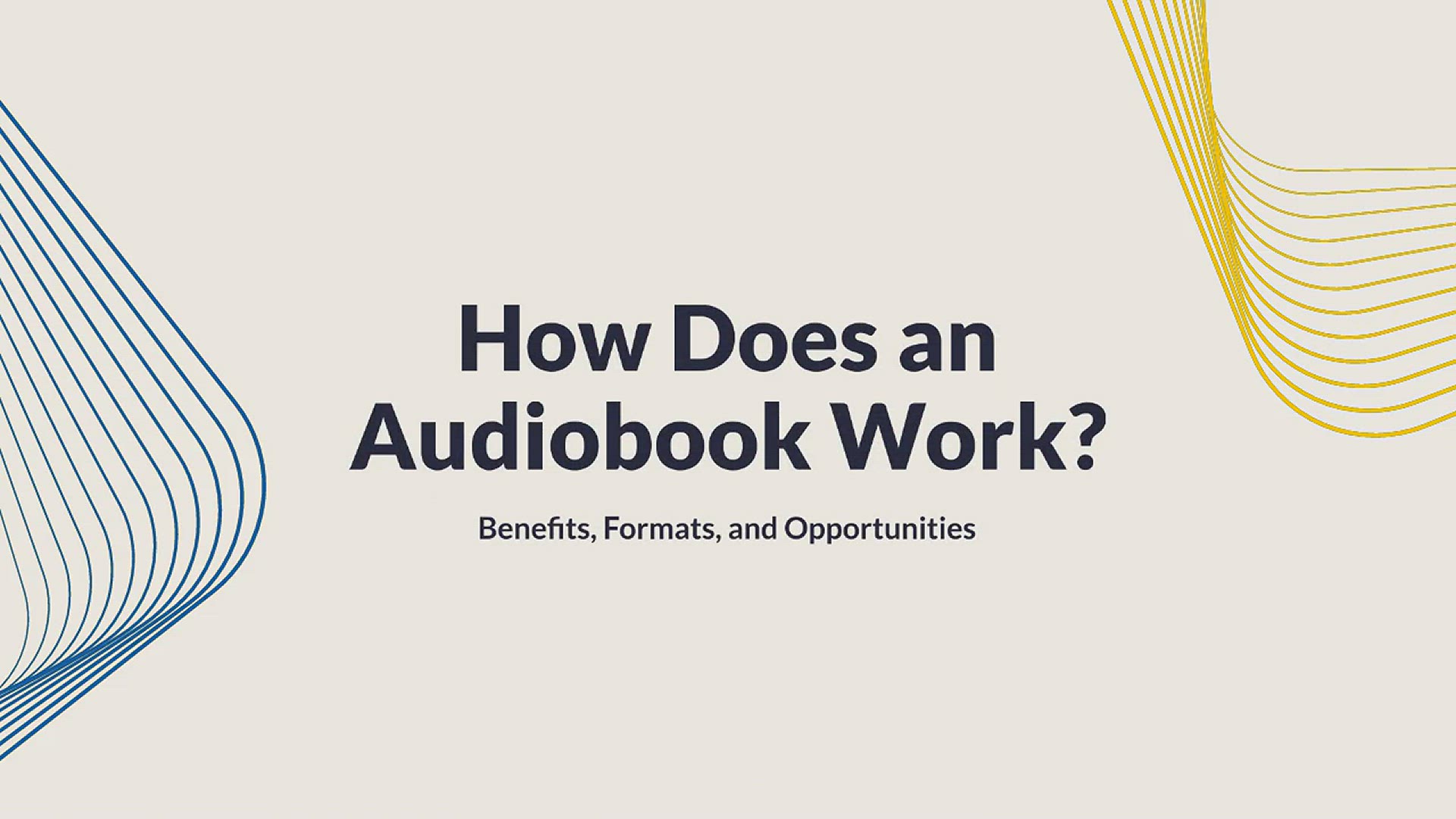 'Video thumbnail for How Does an Audiobook Work? Benefits, Formats, and Opportunities'
