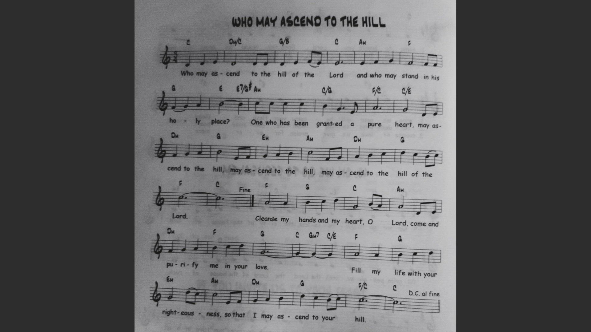 'Video thumbnail for Who May Ascend To The Hill - Catholic Mass Song Sheet Music'