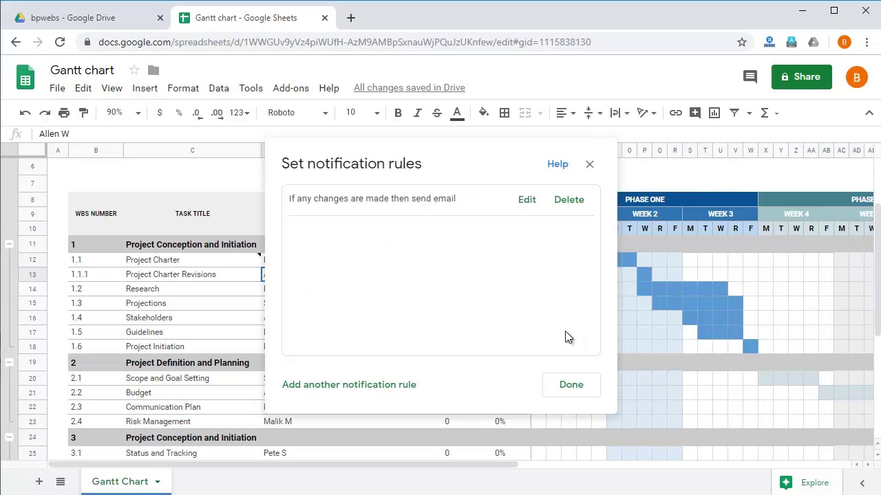 'Video thumbnail for Google Sheets for Project Management - Receive Email Notification of Changes'