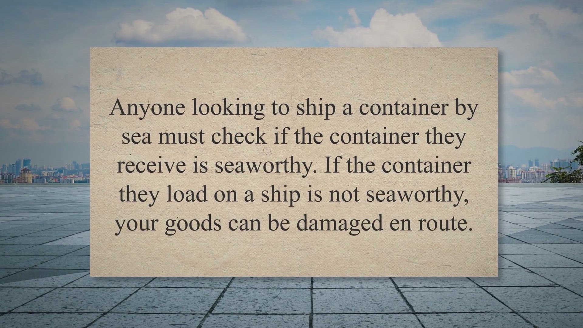'Video thumbnail for 4 Ways To Check A Container Is Seaworthy Before Shipment'