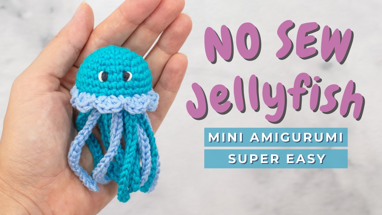 'Video thumbnail for Crochet Jellyfish amigurumi! NO SEW baby jellyfish, easy and super fast!'