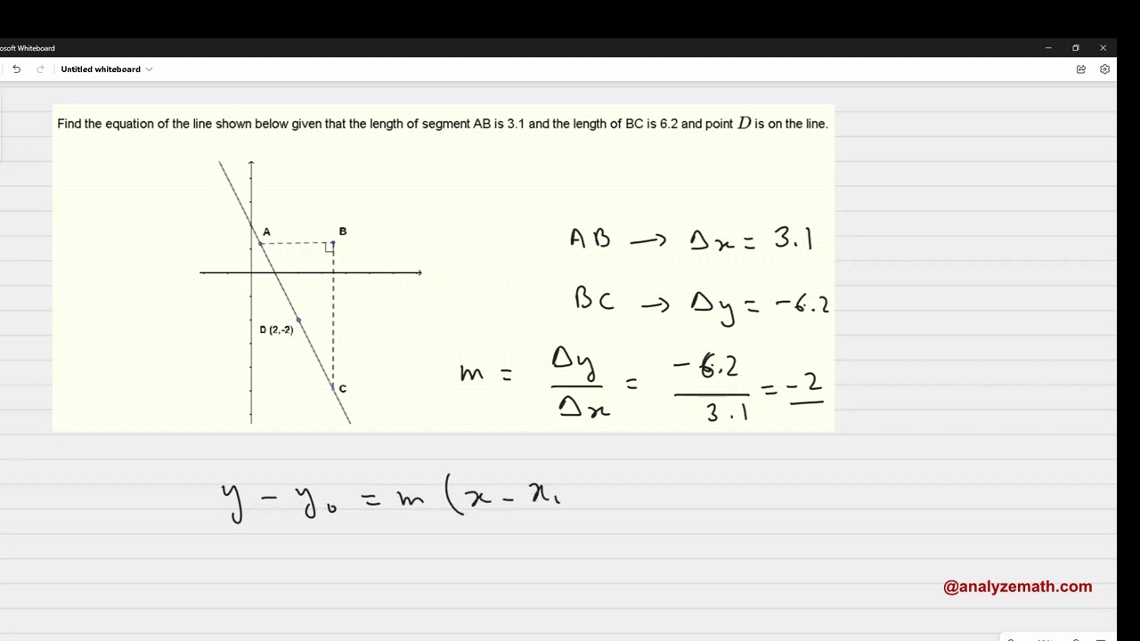 'Video thumbnail for Find Equation of a Line From its Graph'