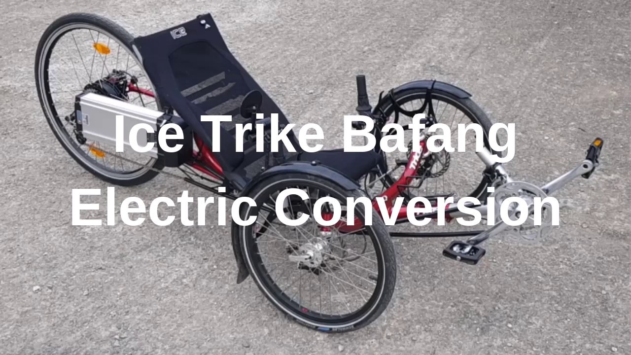 Video thumbnail for Ice Recumbent Trike Electric Conversion Bafang 250w hub motor