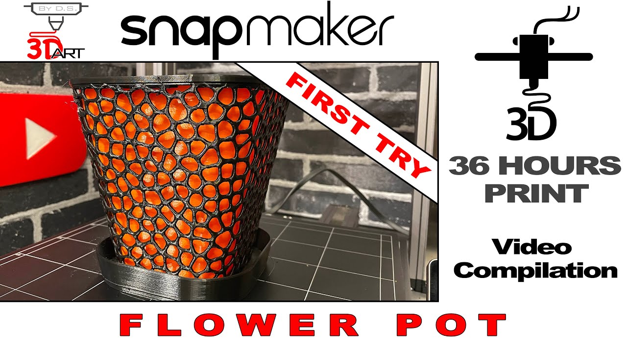 Video thumbnail for Voronoi Flower Pot Time Lapse, 3D Printer Snapmaker 2.0 A350