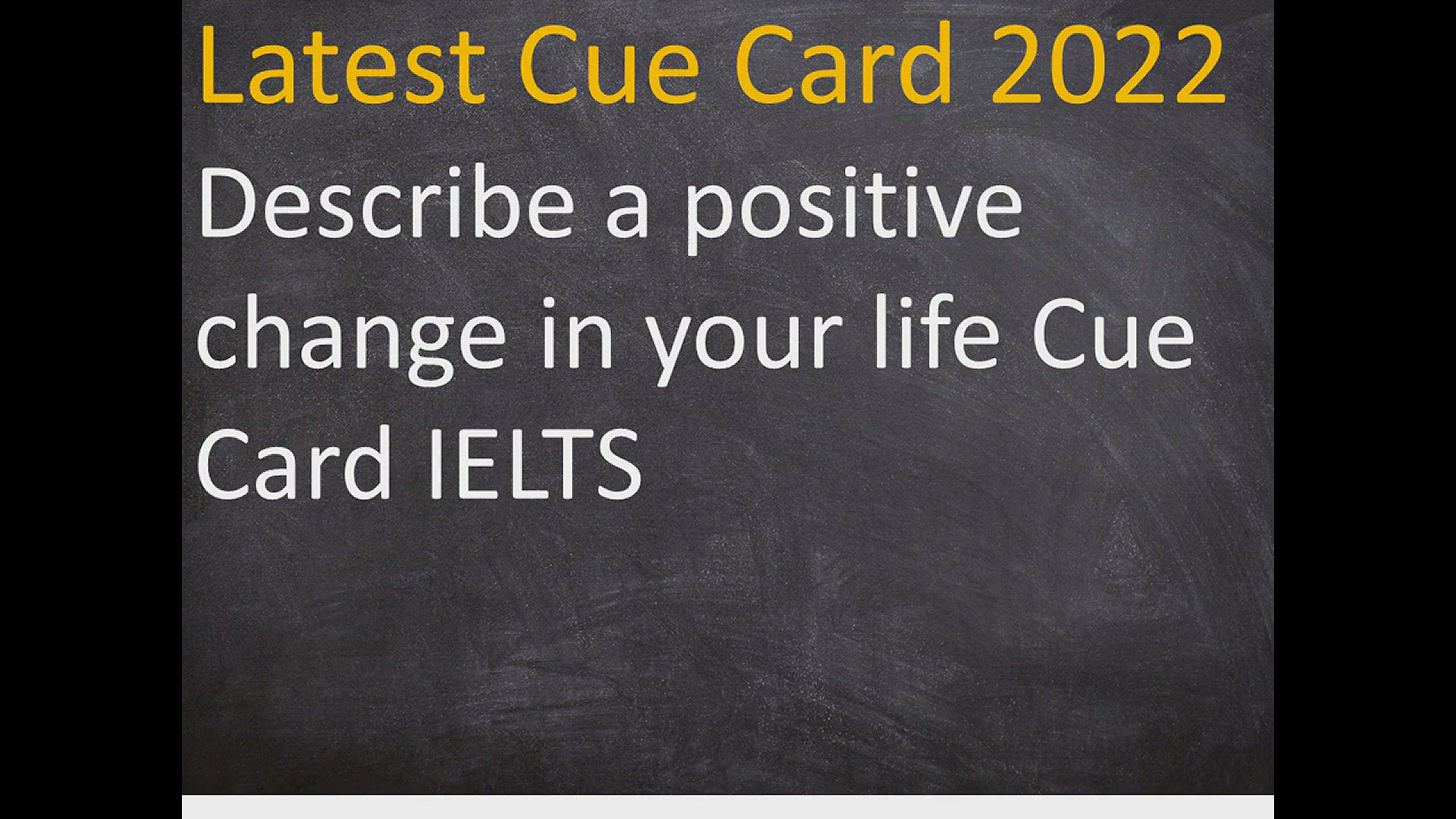 'Video thumbnail for Describe a positive change in your life Cue Card IELTS'
