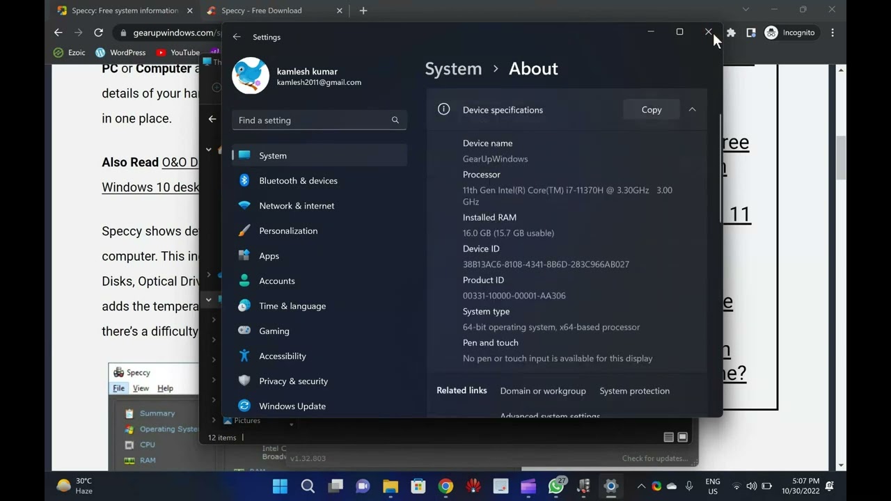 'Video thumbnail for Download Speccy: A Free system information software for Windows 11, 10, 8, and 7'
