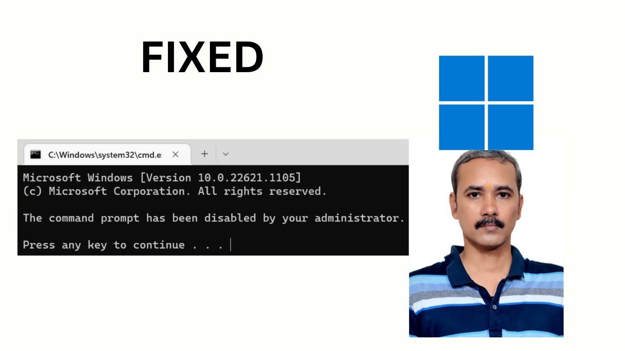'Video thumbnail for Fixed:  The command prompt has been disabled by your administrator Error in Windows 11'