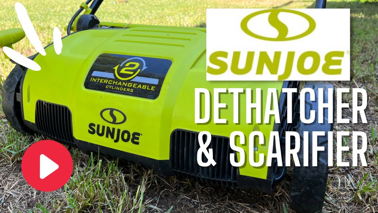 'Video thumbnail for DIY Lawn Dethatching | Sun Joe Dethatcher & Scarifier | Fall Lawn Care'