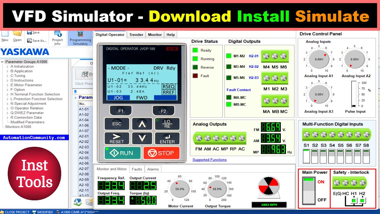 'Video thumbnail for Free Download VFD Simulator Software - Variable Frequency Drive Simulation'
