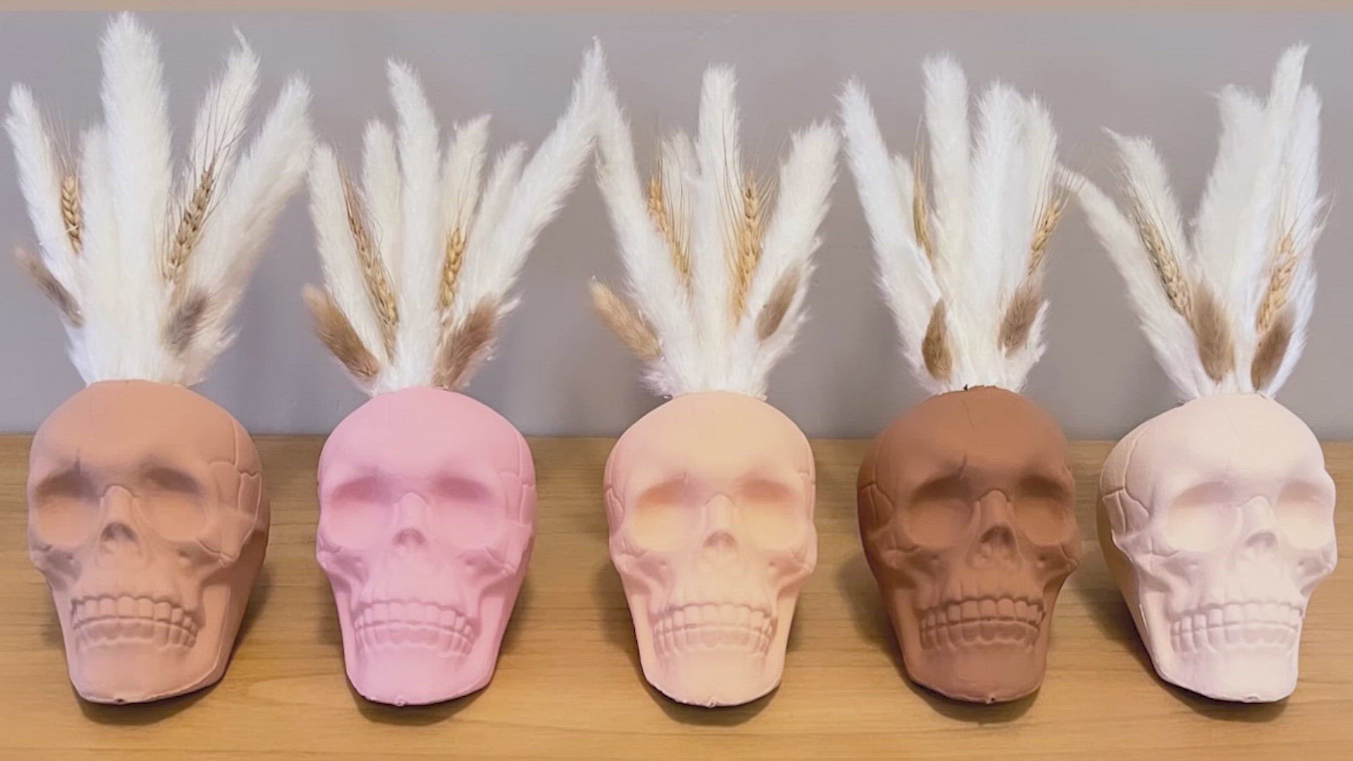'Video thumbnail for How To Make Planter Halloween Skull Decor'