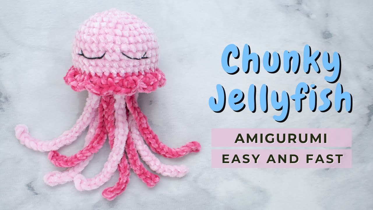 Video thumbnail for How to Crochet a big JELLYFISH SQUISH - the easiest and fastest crochet pattern you'll ever find!