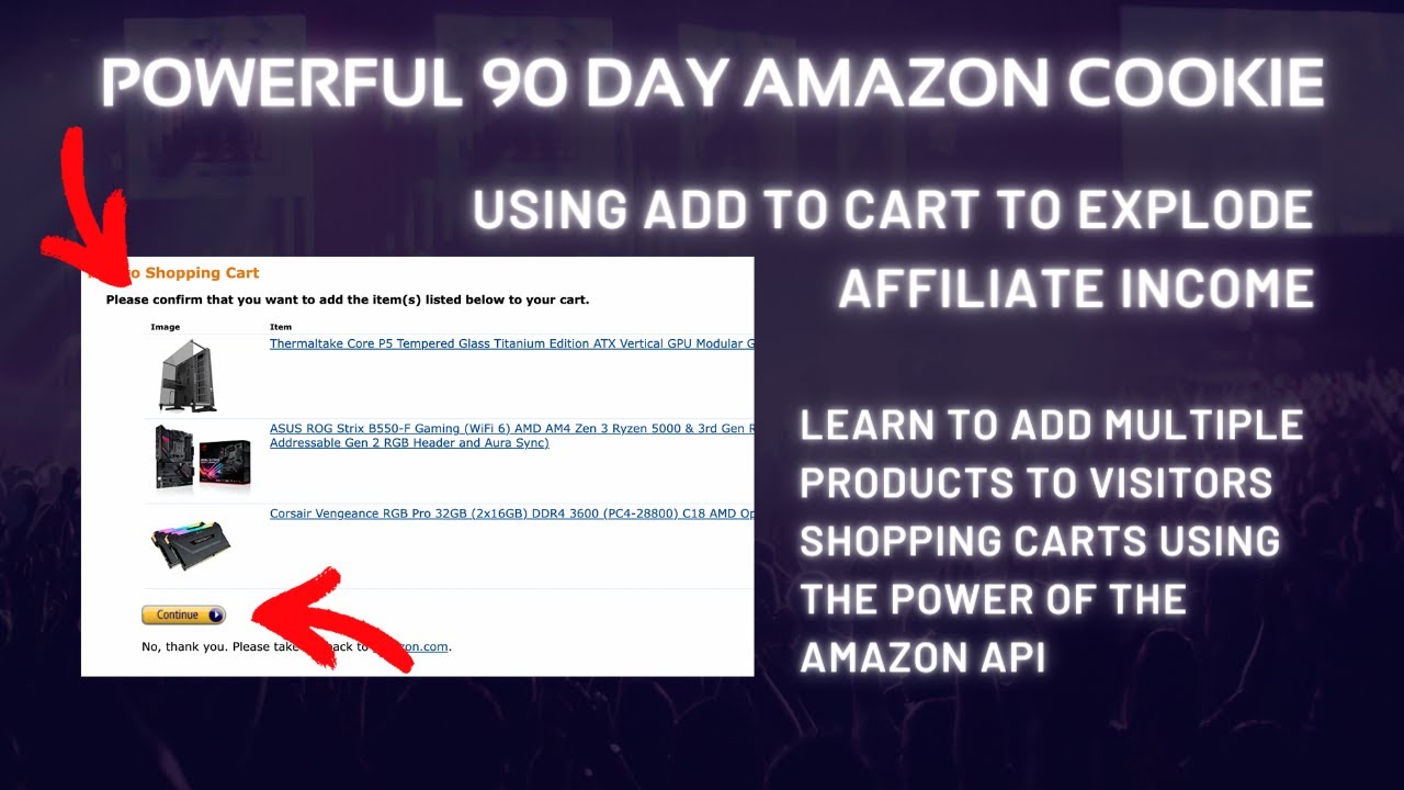 Video thumbnail for FILL your Visitors Amazon Cart USING the 90 DAY COOKIE *API KEY NEEDED* #highticketitems