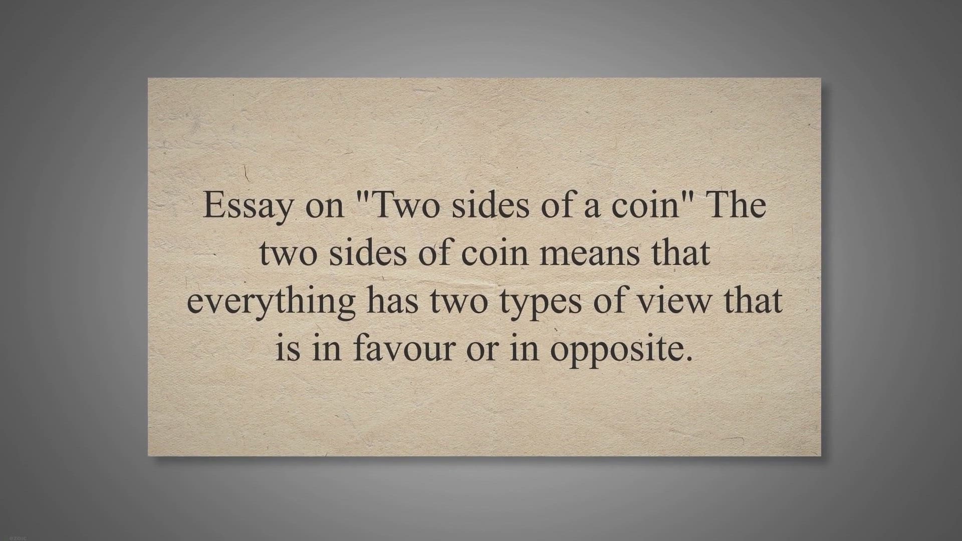 Video thumbnail for Essay Writing on two sides of a coin