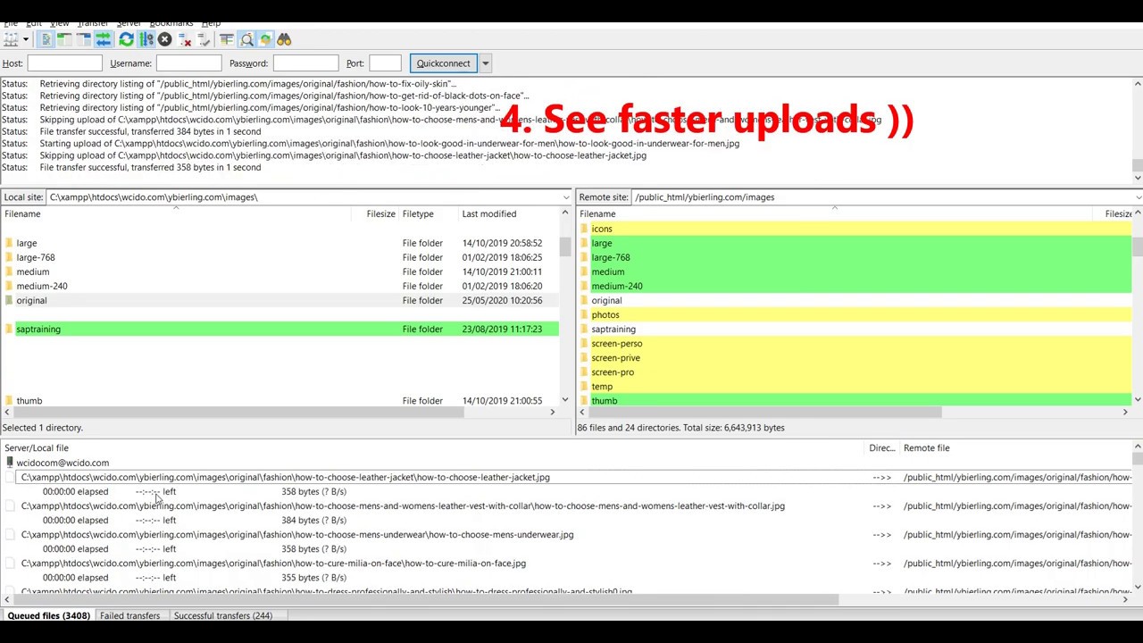 'Video thumbnail for Filezilla: configure multiple connections to increase upload speed'