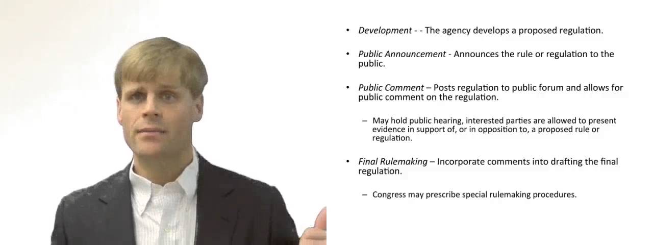 'Video thumbnail for Process for Creating Administrative Regulations'