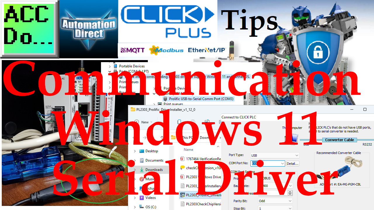 'Video thumbnail for Click PLC Communication Windows 11 Serial Driver'