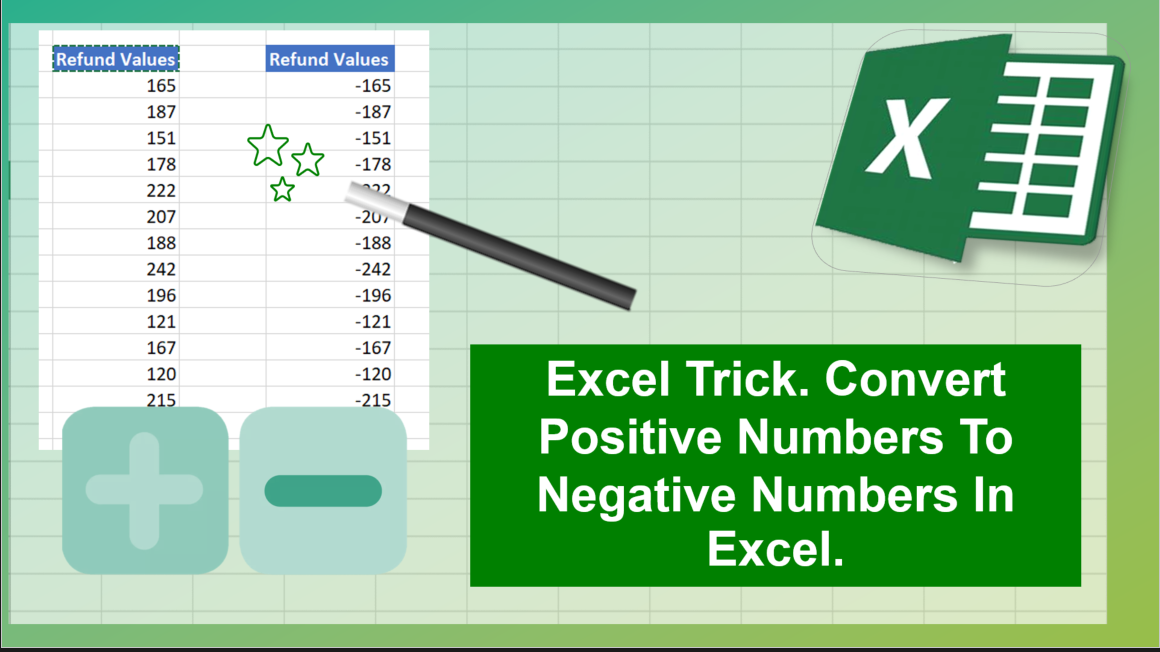 'Video thumbnail for Convert Positive Numbers To Negative Numbers'