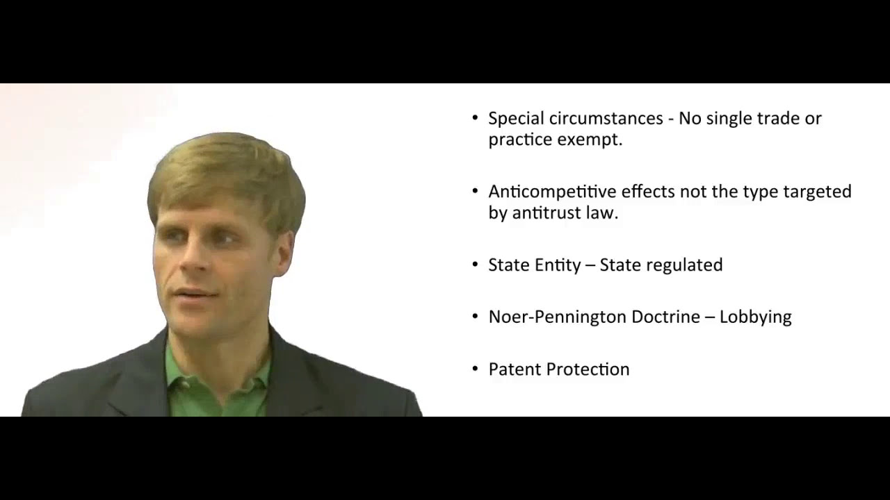 'Video thumbnail for Exemptions from Antitrust Regulation'