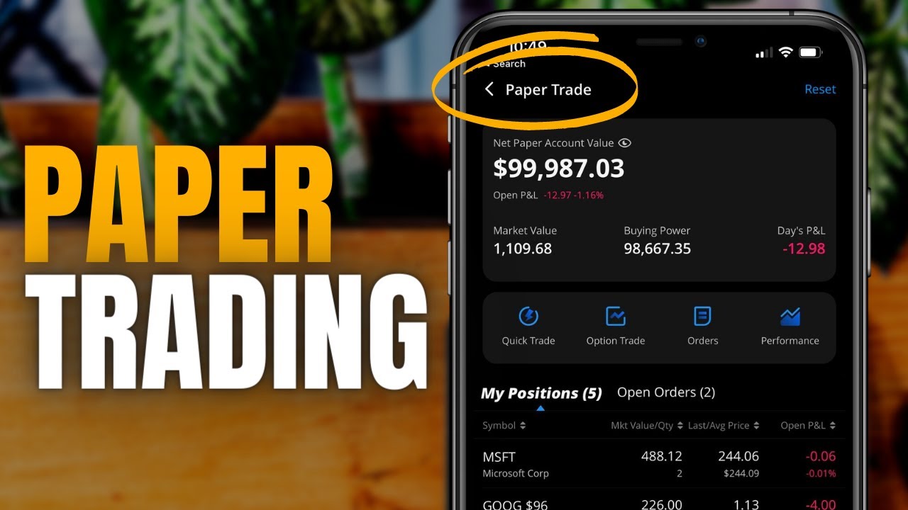 'Video thumbnail for Webull Paper Trading Tutorial | Stock & Options'