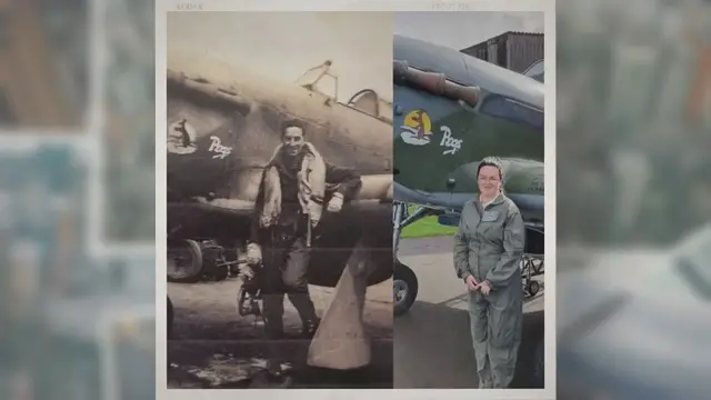 'Video thumbnail for She flew in her grandfather’s restored WWII Hurricane'