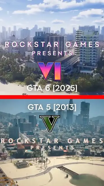 'Video thumbnail for GTA 6 vs GTA 5 Graphics Comparison'