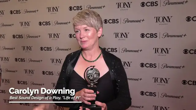 'Video thumbnail for Video: Carolyn Downing Celebrates Tony Win for 'Best Sound Design of a Play''