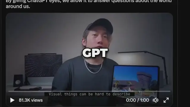 'Video thumbnail for ChatGPT Can Now See! GPT-4 Release, Image-Chat and Edit & Midjourney v5'