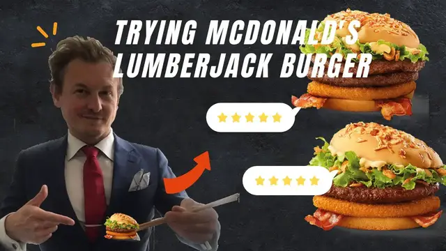 'Video thumbnail for McDonald's Poland Drwala burger review: the lumberjack burger!'