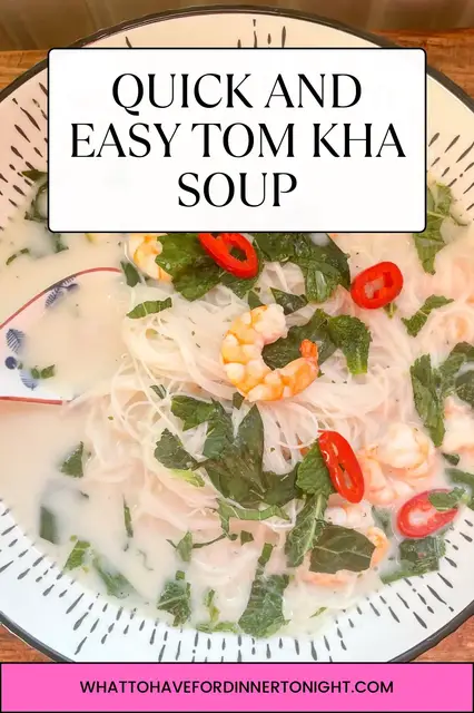 'Video thumbnail for Quick and easy Tom Kha soup with prawns and rice noodles #thaisoup #quickdinner'