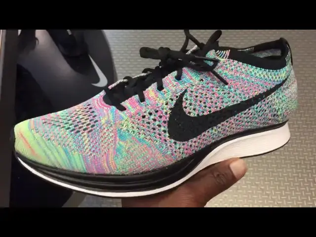 'Video thumbnail for Quick Look At The Multi Color Nike Flyknit Racer 2.0 In Footlocker | Available Now For Purchase'