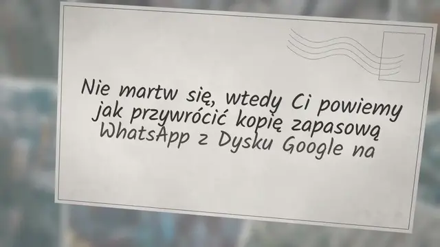 'Video thumbnail for Jak przywrócić kopię zapasową WhatsApp z Dysku Google na Androida lub iPhone'a? (Przykład) - 2022'