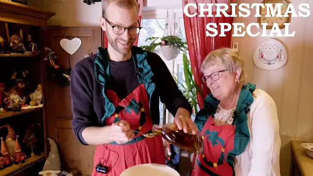 'Video thumbnail for Norwegian Grandma baking Christmas cookies - Krumkake, Fattigmann, Sandkake'