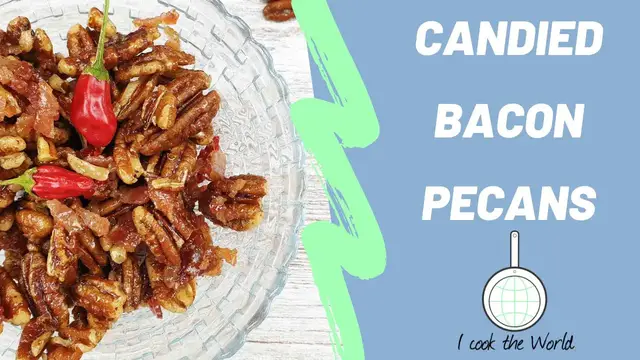 'Video thumbnail for Candied Bacon Pecans - I Cook The world'